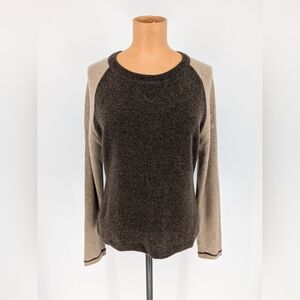 Neiman Marcus 100% Cashmere Sweater Womens Size Large Raglan Pullover Knit Brown